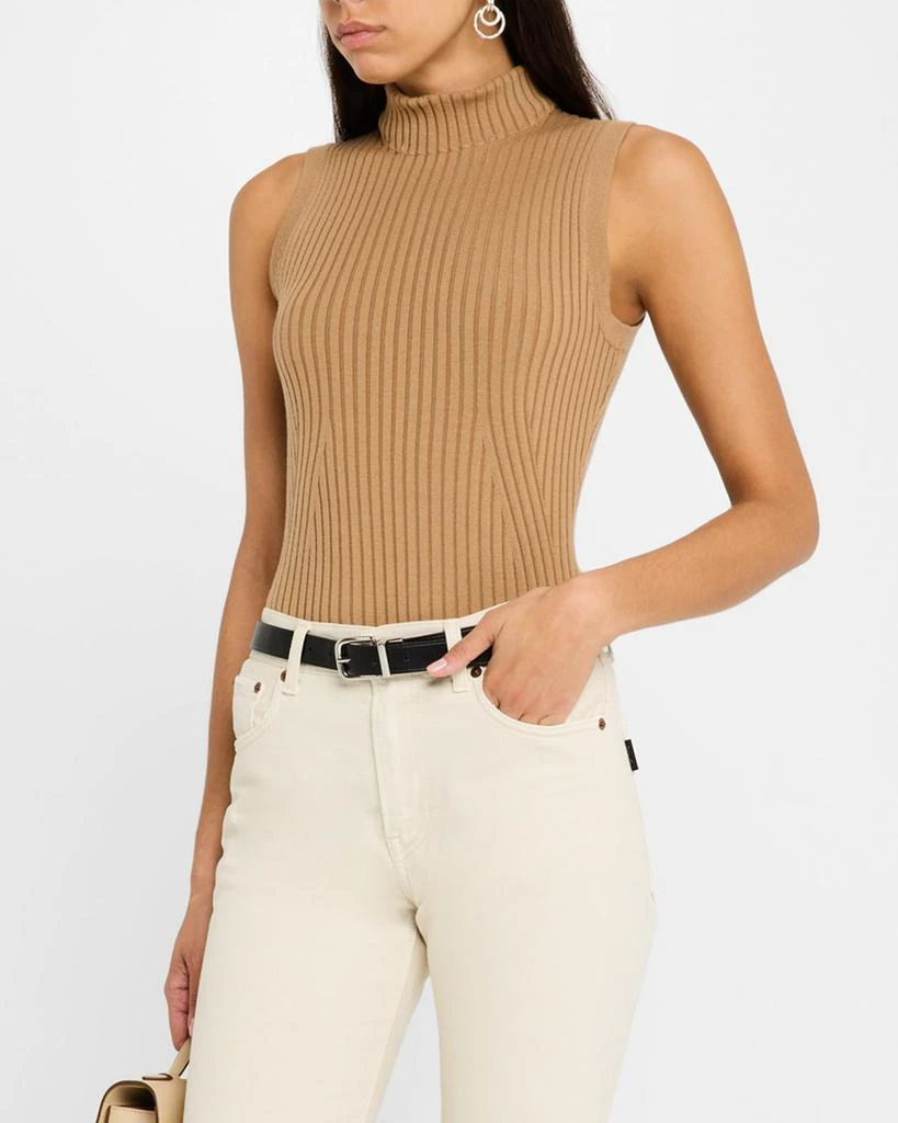 ARGENT Sleeveless Ribbed Turtleneck Sweater 4