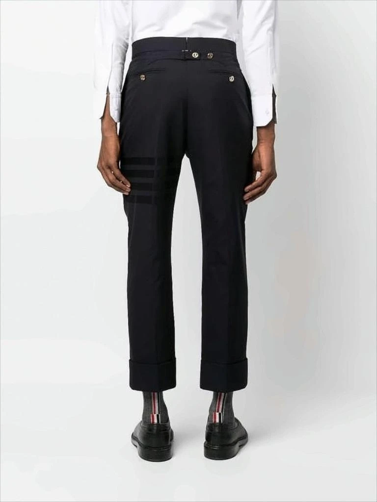 Thom Browne Cropped Black Wool Suit Pants with Gold Anchor Buttons 3