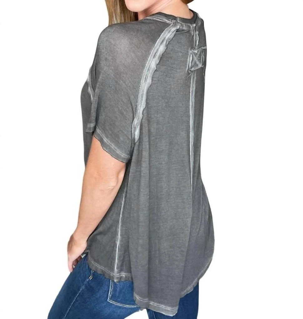 ZENANA Mineral Wash T Shirt In Black 2
