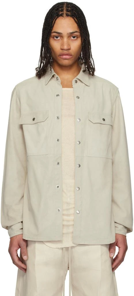 Rick Owens Off-White Hollywood Outershirt Leather Overshirt 1