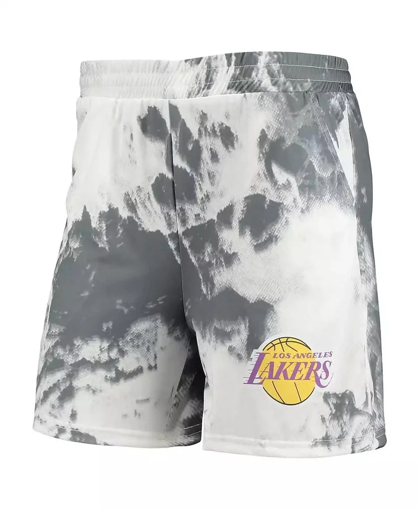 NBA Exclusive Collection Women's White, Black Los Angeles Lakers Tie-Dye Crop Top and Shorts Set 5