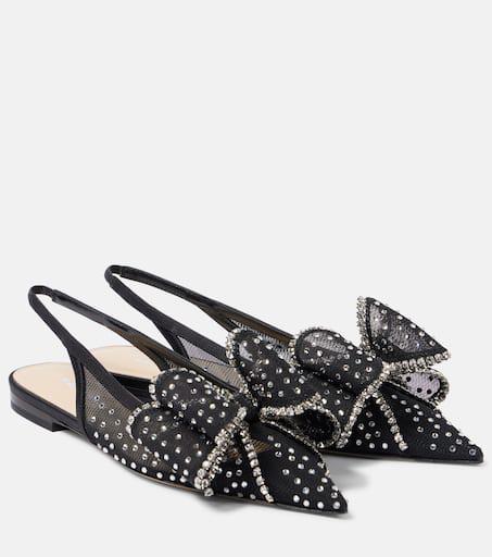 Mach & Mach Le Cadeau mesh slingback flats