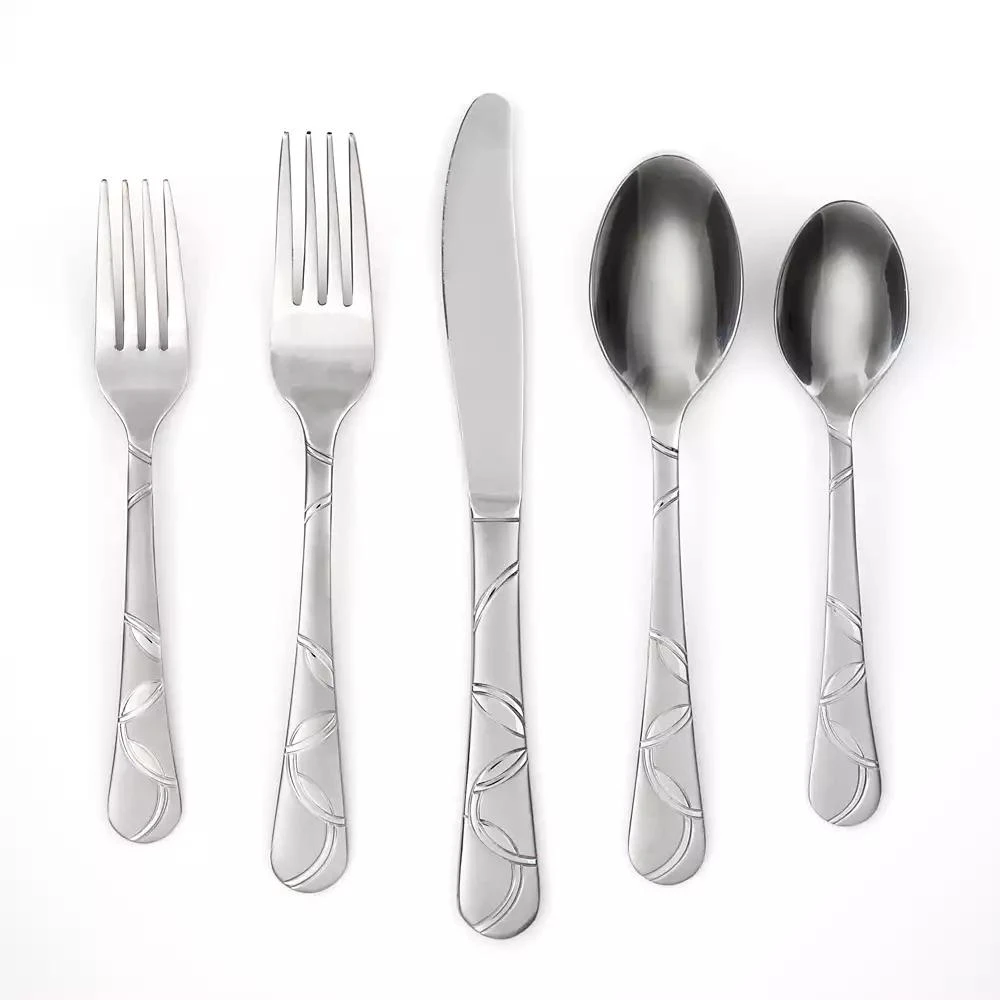 Cambridge Silversmiths Felicity Sand 45-Piece Stainless Steel Flatware Set, Service For 8 1