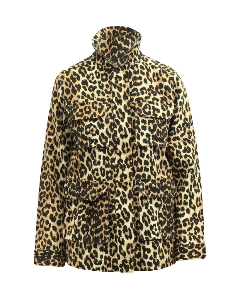 Ganni Ganni Camberwell Jacket In Animal Print Cotton 1