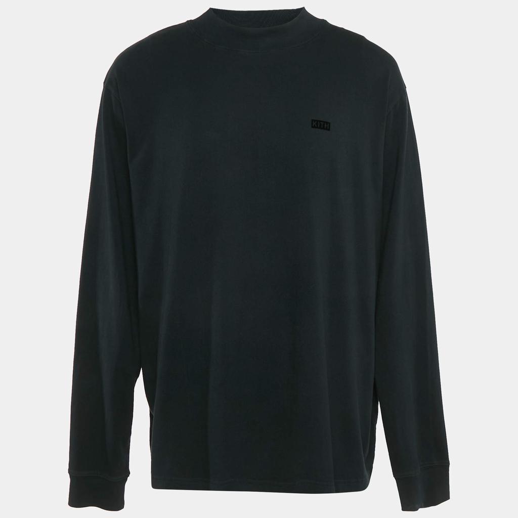 Kith Kith Black Logo Print Cotton Crew Neck Sweatshirt XXL