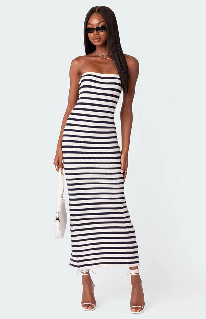Edikted Knit Back Slitted Maxi Dress 1