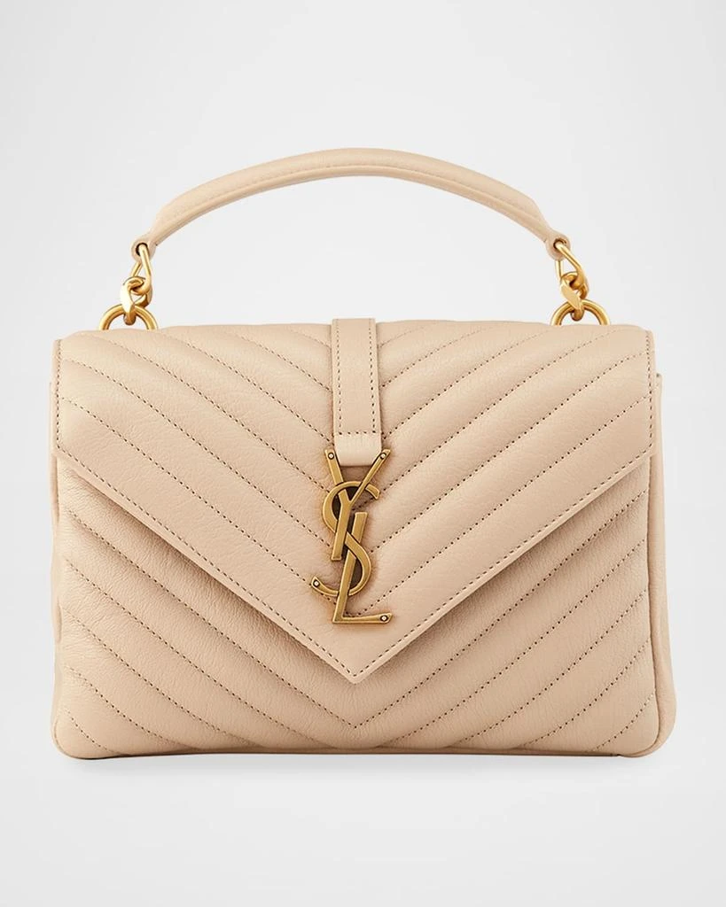 Yves Saint Laurent College Medium Flap YSL Shoulder Bag in Quilted Leather 1