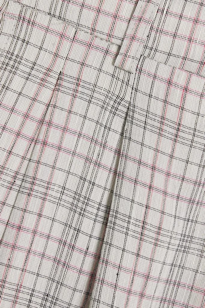 Isabel Marant Étoile Lowea pleated checked linen-blend tapered pants 4