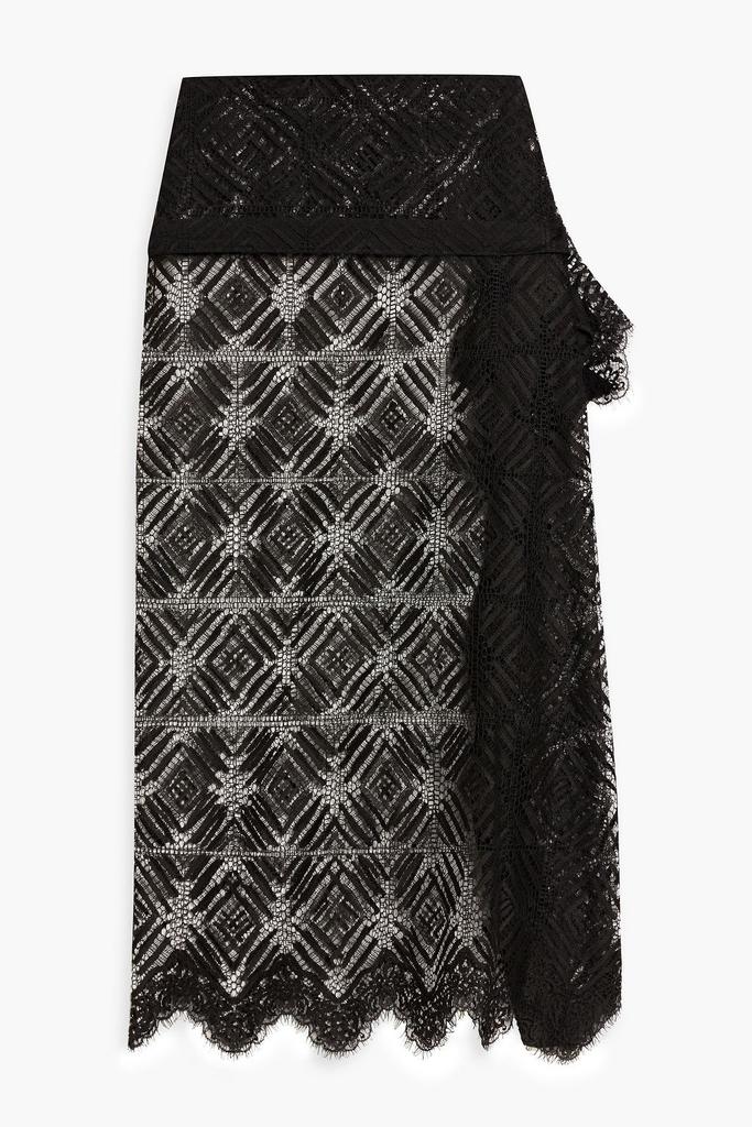 Michelle Mason Draped cotton and silk-blend midi skirt