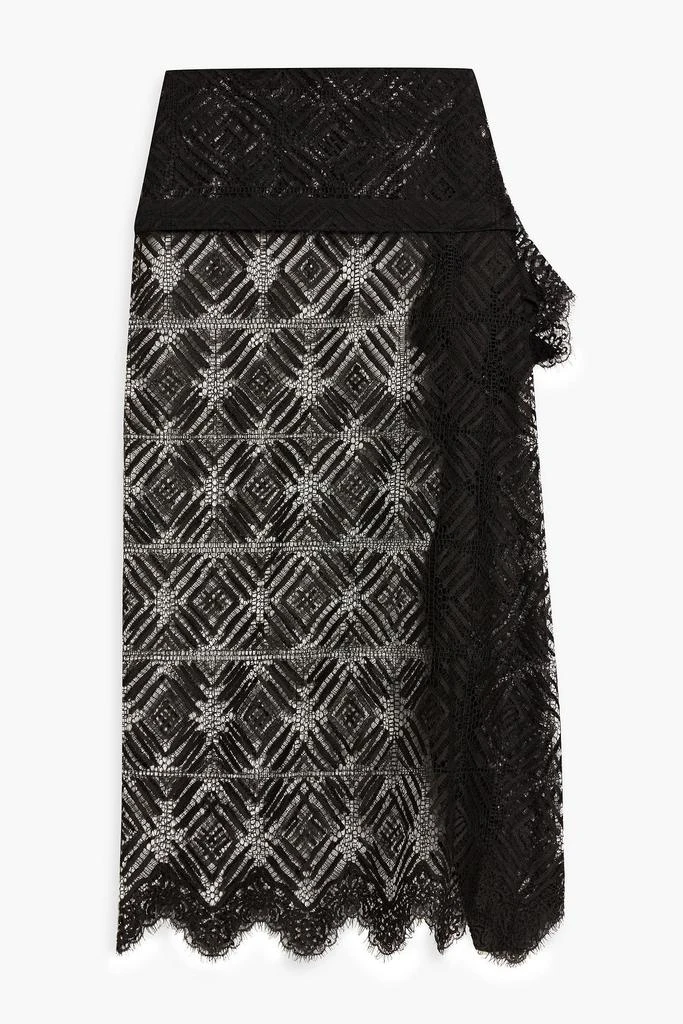 Michelle Mason Draped cotton and silk-blend midi skirt 1