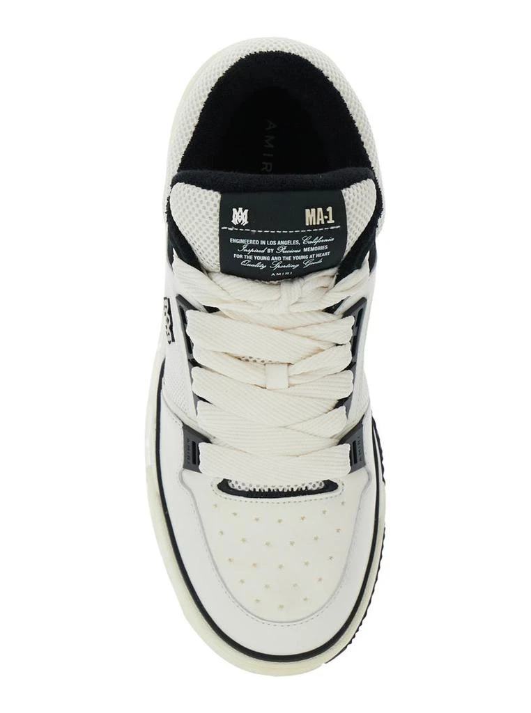 AMIRI White Low Top Sneakers With Logo Patch On Side And Tongue In Leather Man 4