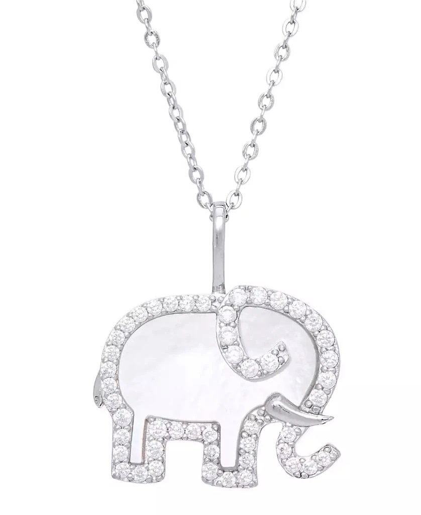 Shop Mother of Pearl Cubic Zirconia Elephant Pendant 18
