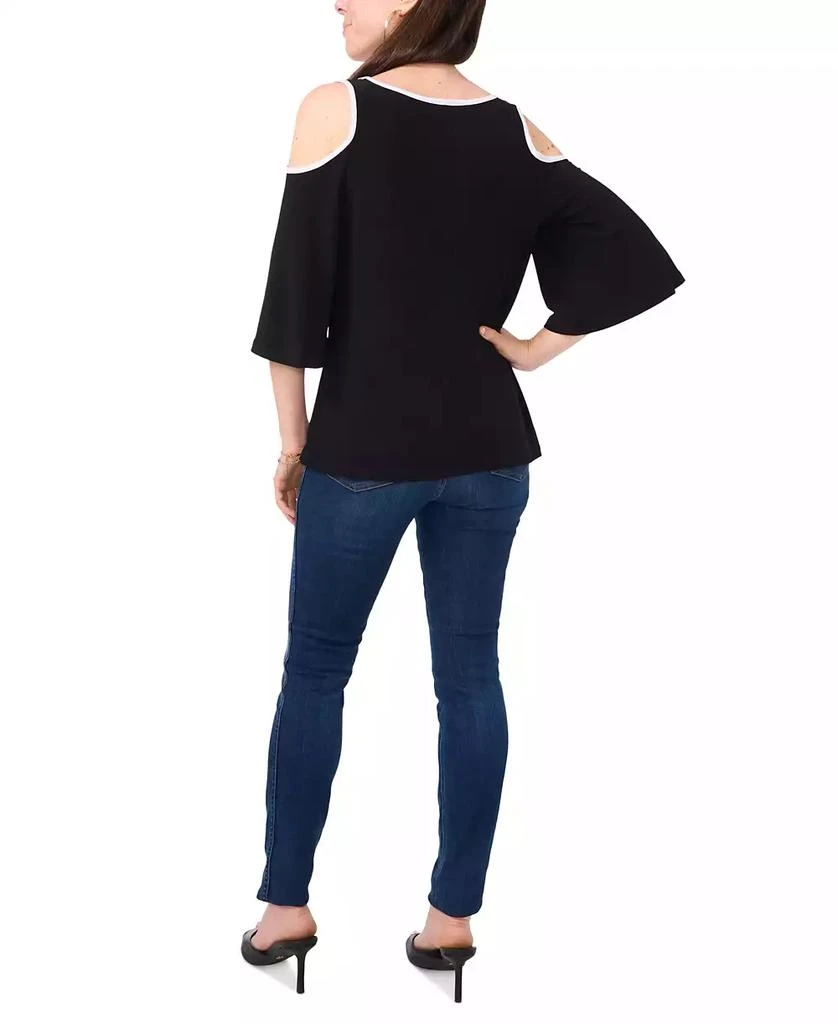 Sam & Jess Petite Keyhole Cold-Shoulder Trimmed Top 4