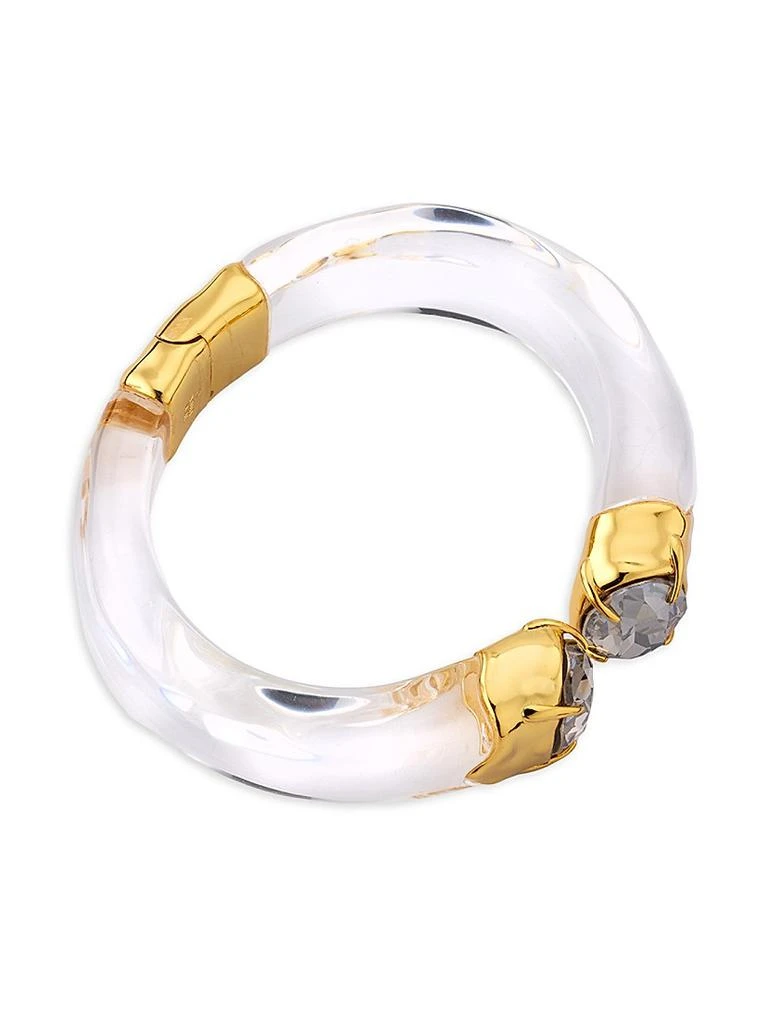 Alexis Bittar Bonbon 14K-Gold-Plated, Lucite® 
Crystal Hinged Bracelet 4