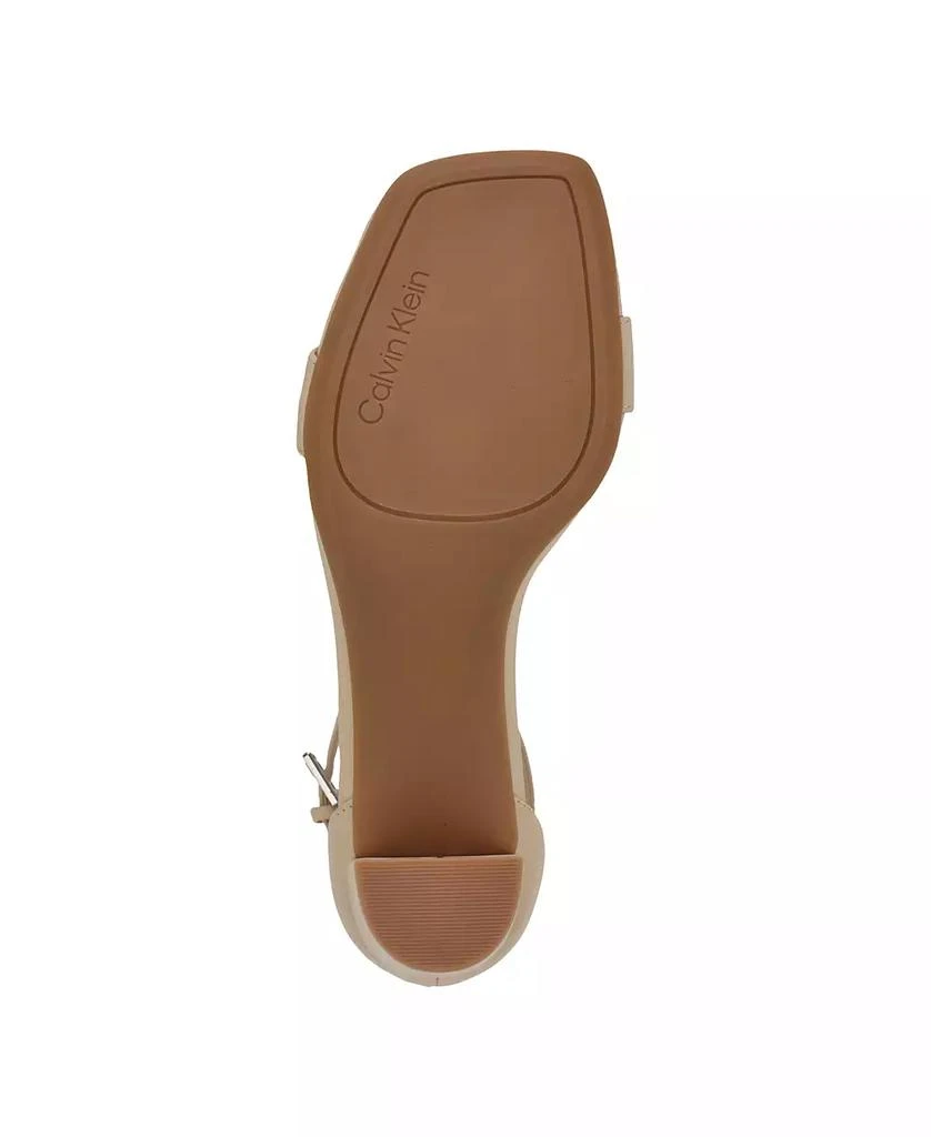 Calvin Klein Nolene Ankle Strap Square-Toe Block Heel Sandals 5