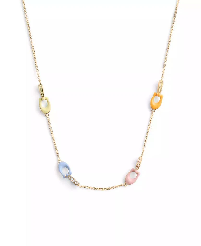 Coach Faux Stone Signature Pavé C Strand Necklace 2