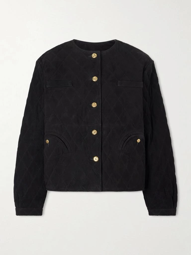 BLAZÉ MILANO Gliss Cropped Quilted Suede Jacket