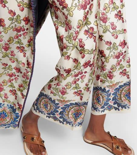 ETRO Printed silk wide-leg culotte pants 5