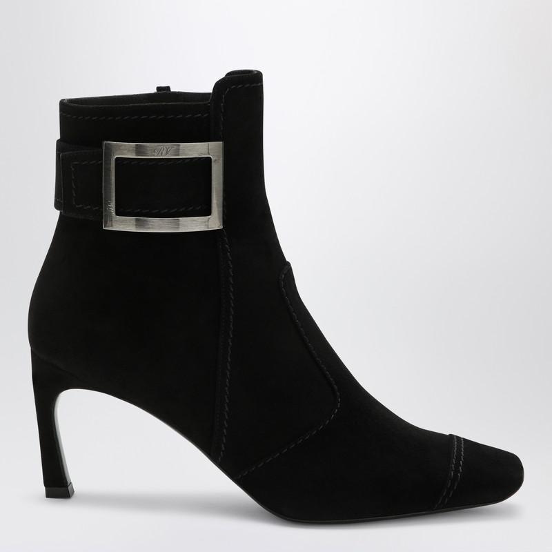 ショートブーツ・ブーティ Roger Vivier Roger Vivier Black Trompette Suede Ankle Boot Roger Vivier Roger Vivier Trompette Suede Ankle Boot