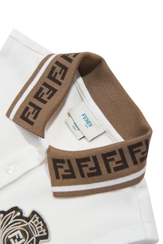 Fendi Fendi Kids Logo Patch Flared Piqué Dress 3