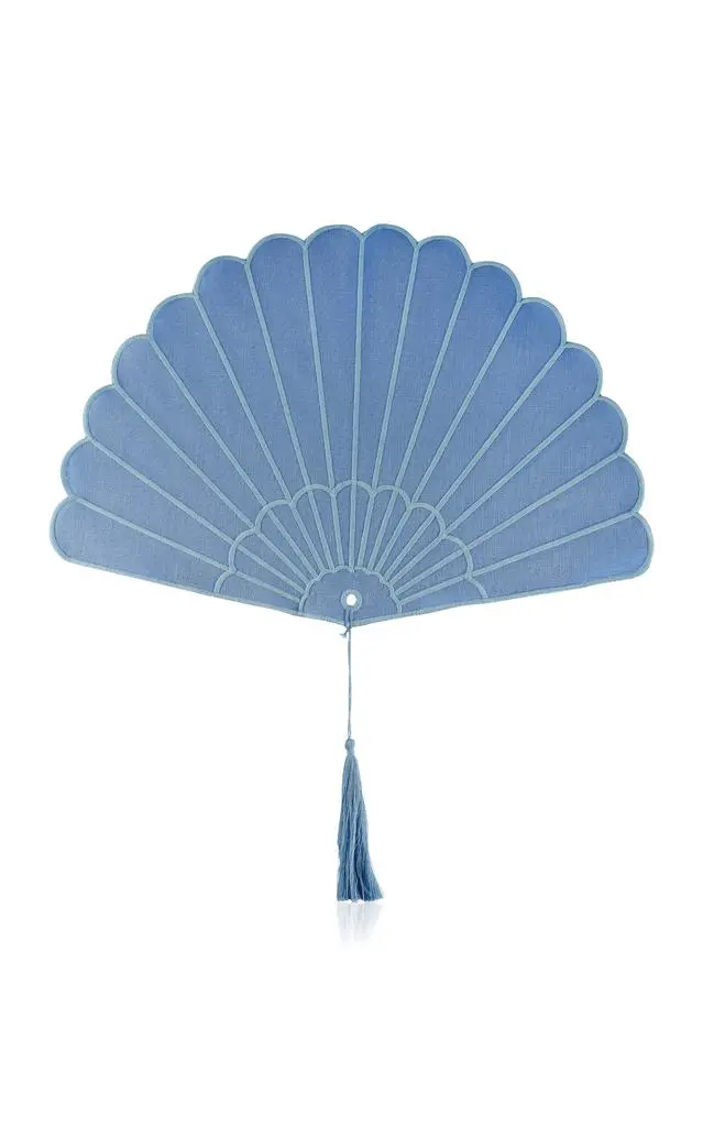 Chefanie Chefanie - Set-of-Four Fan Linen Placemats - Blue - Moda Operandi