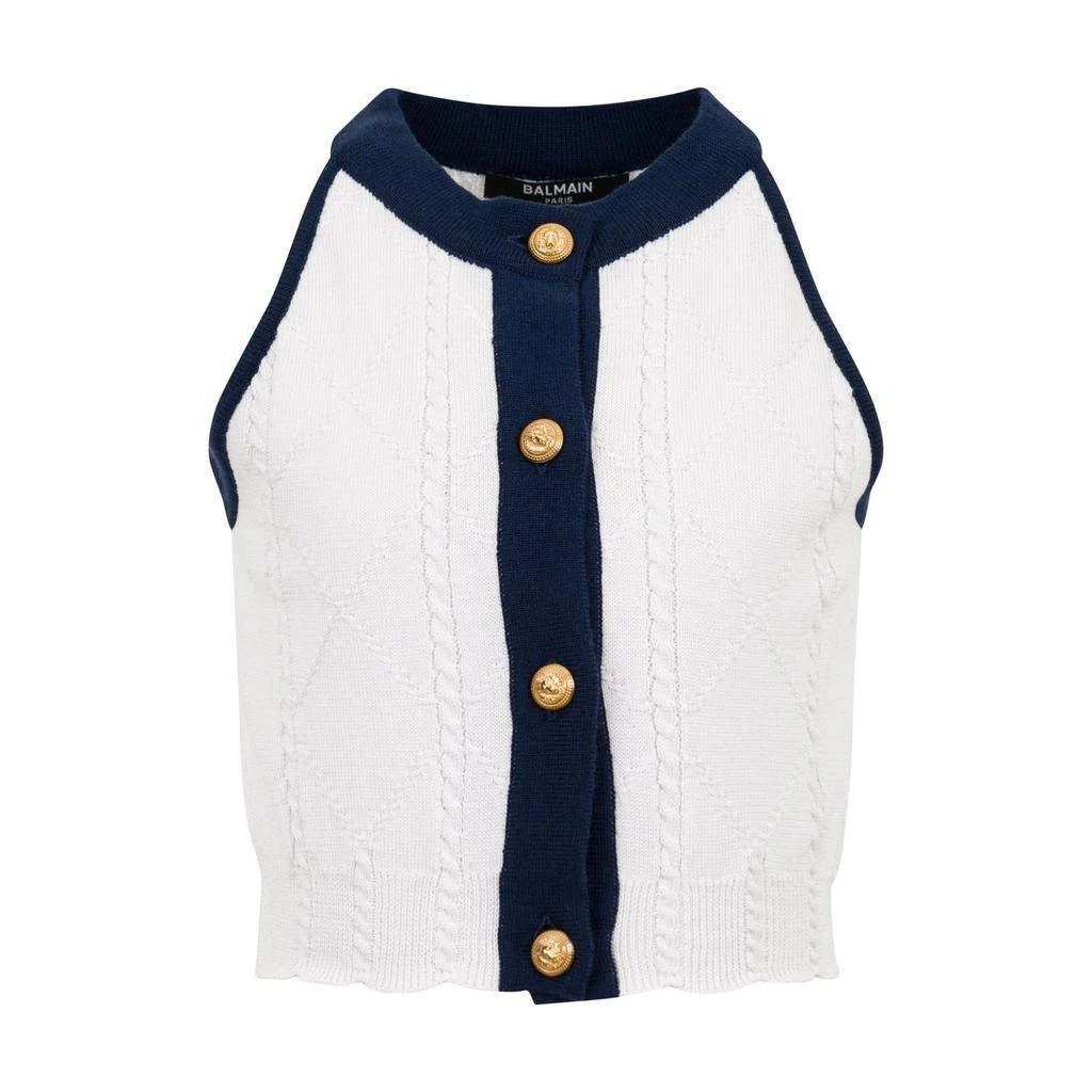 Balmain Balmain Kids Cable-Knit Sleeveless Jumper