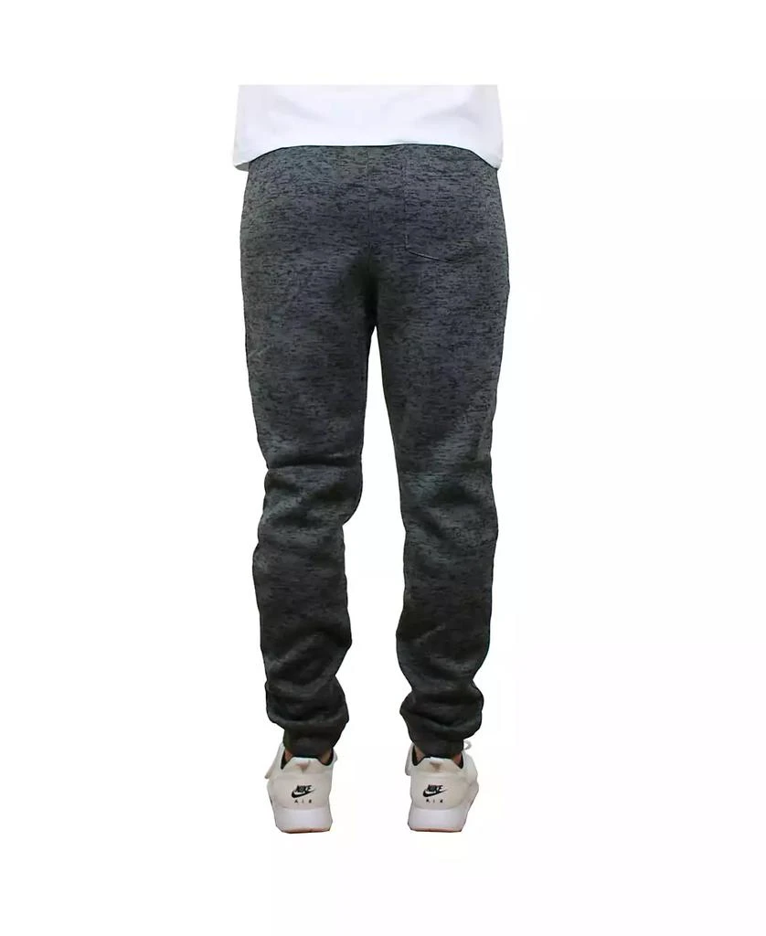 Galaxy By Harvic Men's Slim-Fit Marled Fleece Joggers with Zipper Side Pockets 3