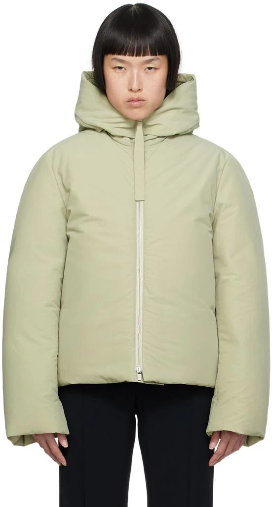 Jil Sander Green Hooded Down Jacket 1