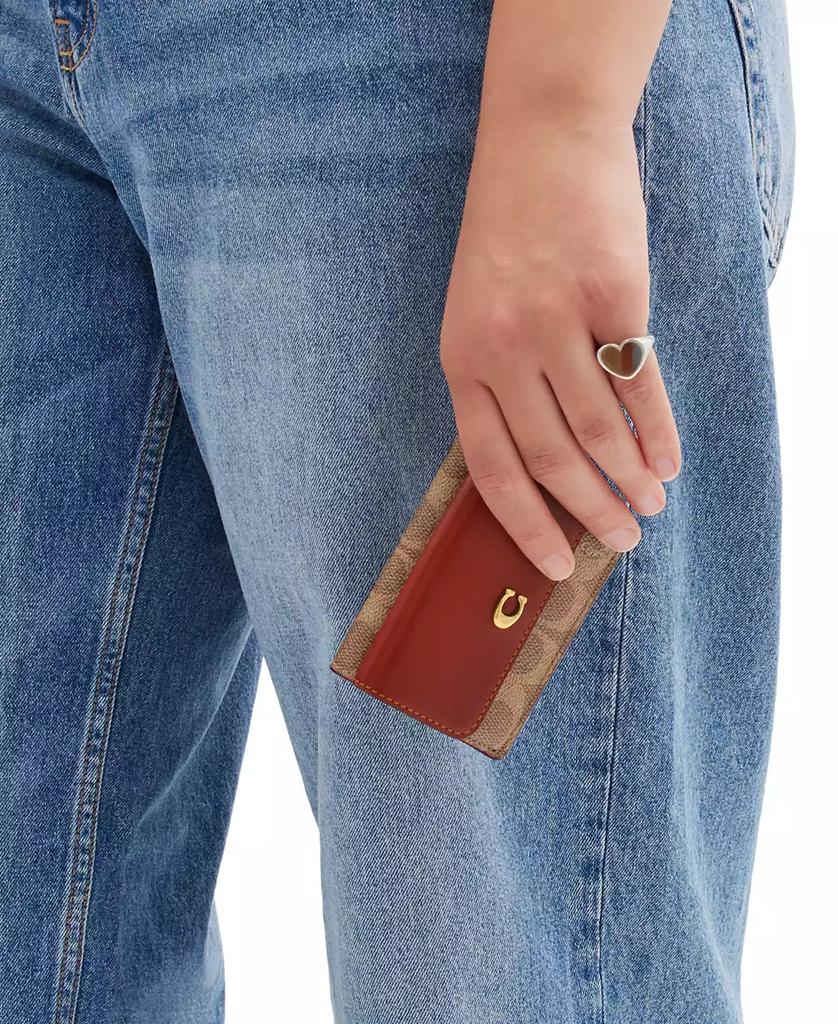 Coach Essential Coated Canvas Signature Mini Trifold Wallet