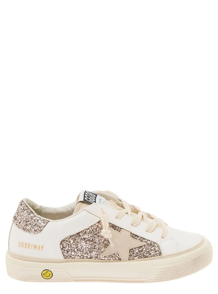 Golden Goose May Leather And Glitter Upper Suede Star Glitter Heel Include Stesso Codice Gyf 1