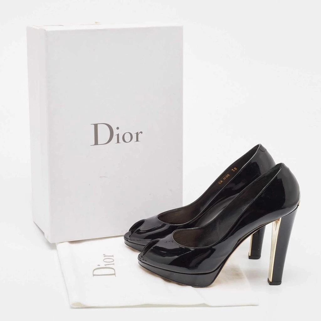 Dior Dior Black Patent Miss Dior Peep Toe Pumps Size 38 9