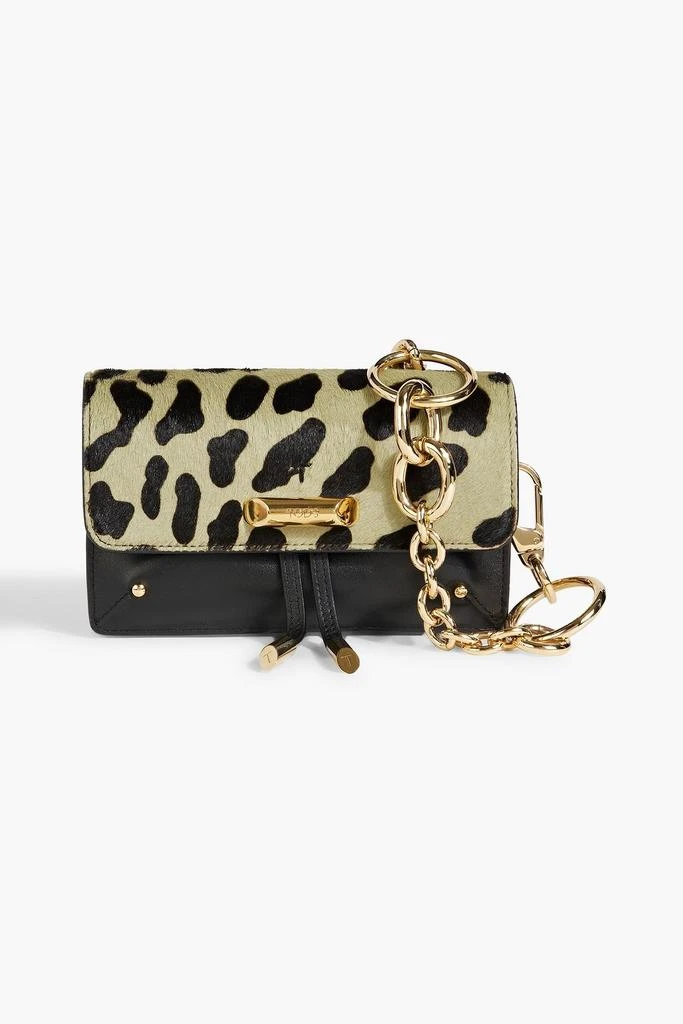 Teckel Leopard-Print Calf Hair Handbag