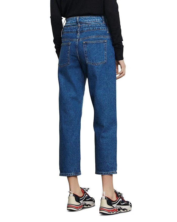 Sandro Kitty High-Rise Layer-Effect Jeans in Blue 2