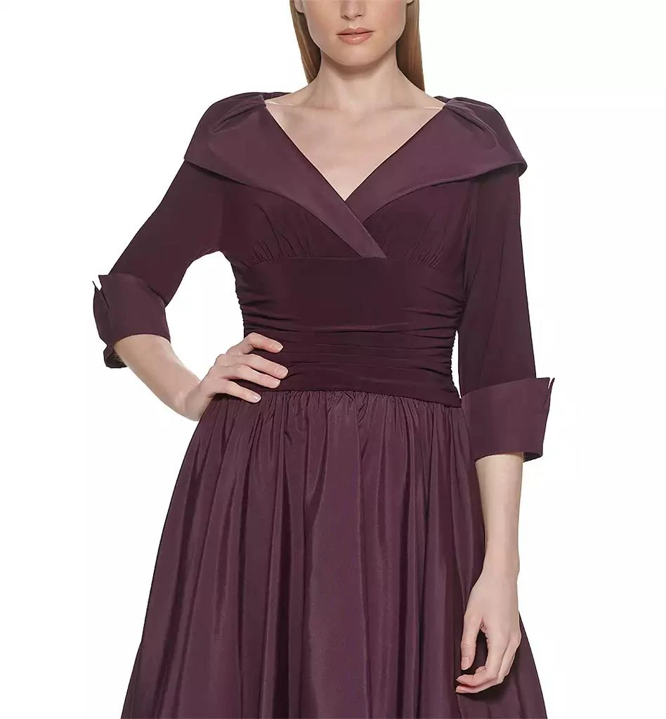 Jessica Howard Petite 3/4-Sleeve Portrait-Collar Fit & Flare Dress 5