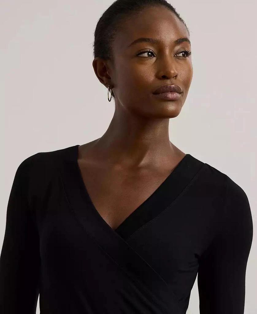 Ralph Lauren Women's Ruched Surplice Jersey Top 3