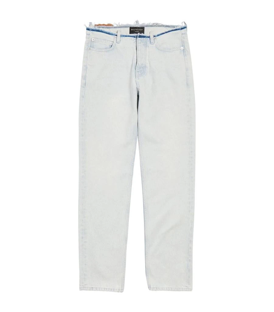 Balenciaga Distressed Waistband Straight Jeans 1
