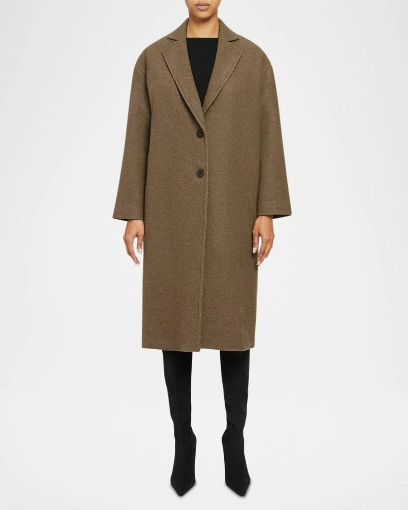 Santorelli Long Button-Down Wool Coat 6