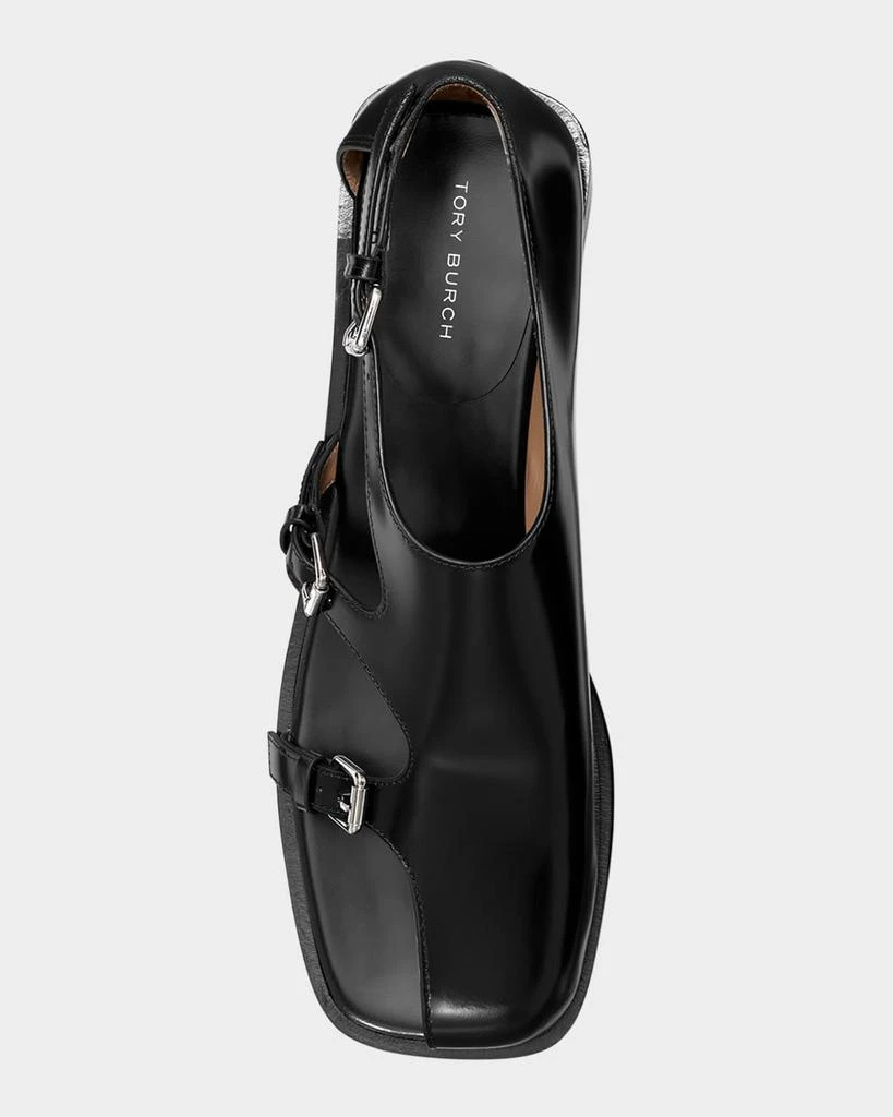 Tory Burch Asymmetrical Multi Monk Leather Loafers 4