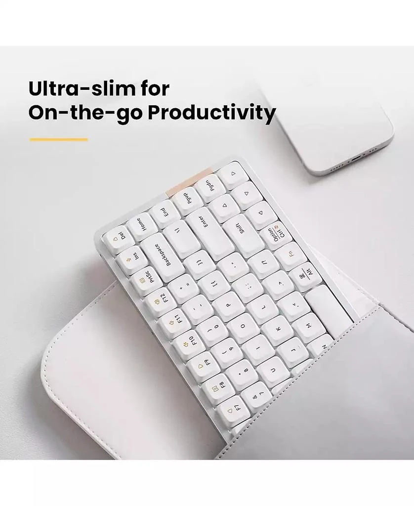 Lofree Flow Low-Profile Mechanical Keyboard, 100 Keys Rechargeable Wireless, Bluetooth 
Wired, White Ghost Linear Switches for Windows, Mac 4