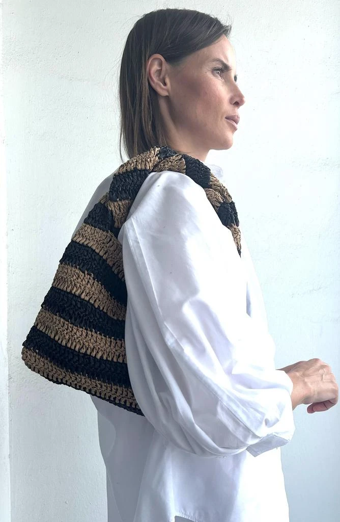 ADORNIA Striped Raffia Hobo Bag 5