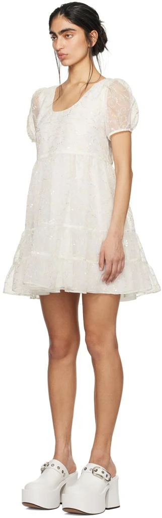 Anna Sui SSENSE Exclusive White Gathered Minidress 4