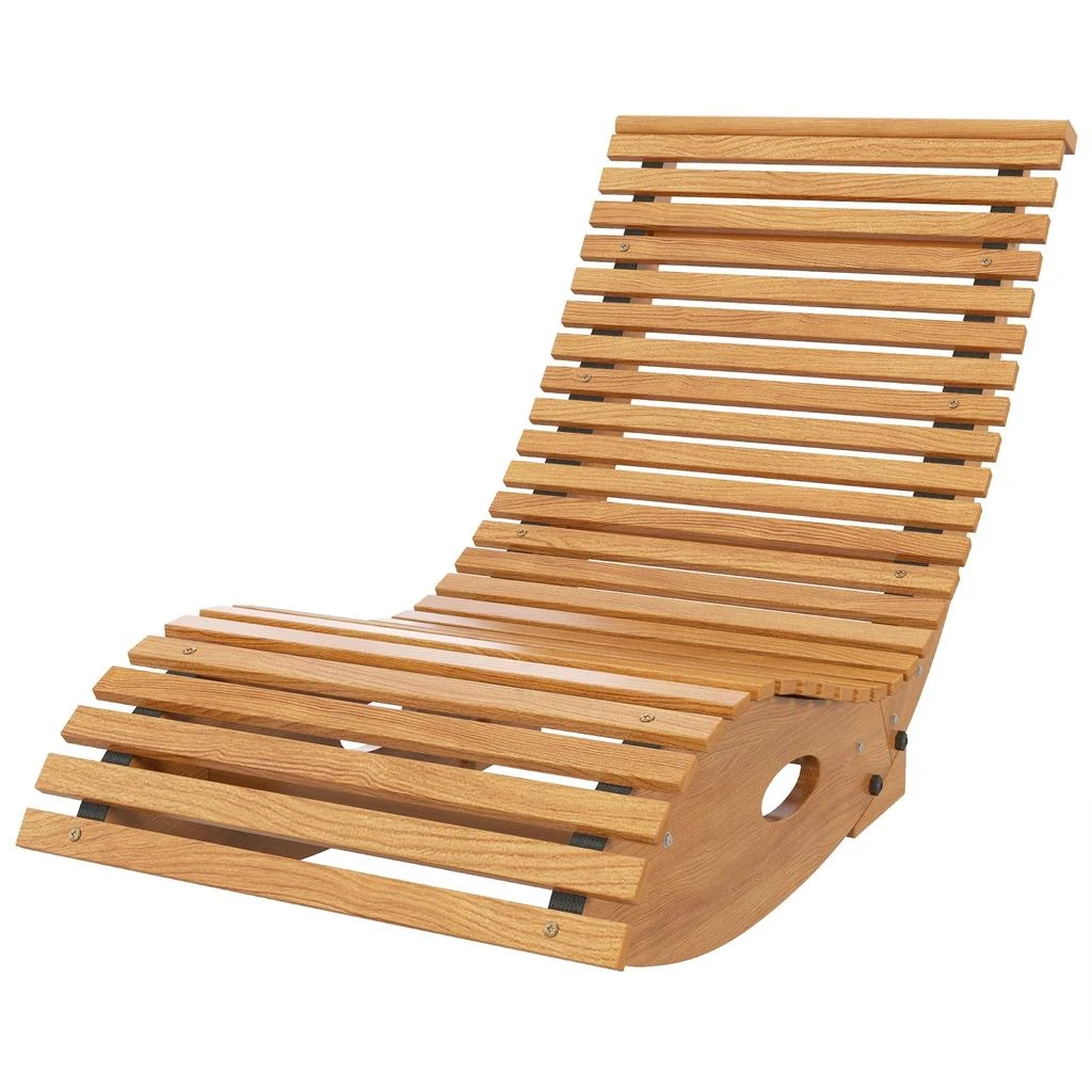 Hivvago Outdoor Rocker Chair with Comfortable Slatted Seat