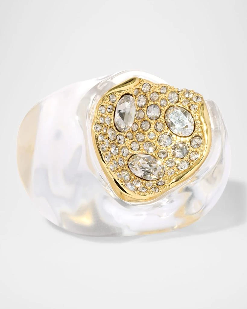 Alexis Bittar Liquid Lucite Crystal Pave Geode Ring 4