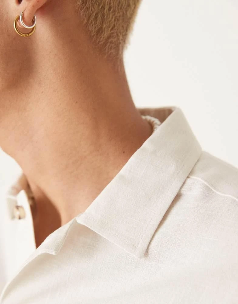 ASOS ASOS DESIGN boxy oversized overhead linen blend shirt in white 3