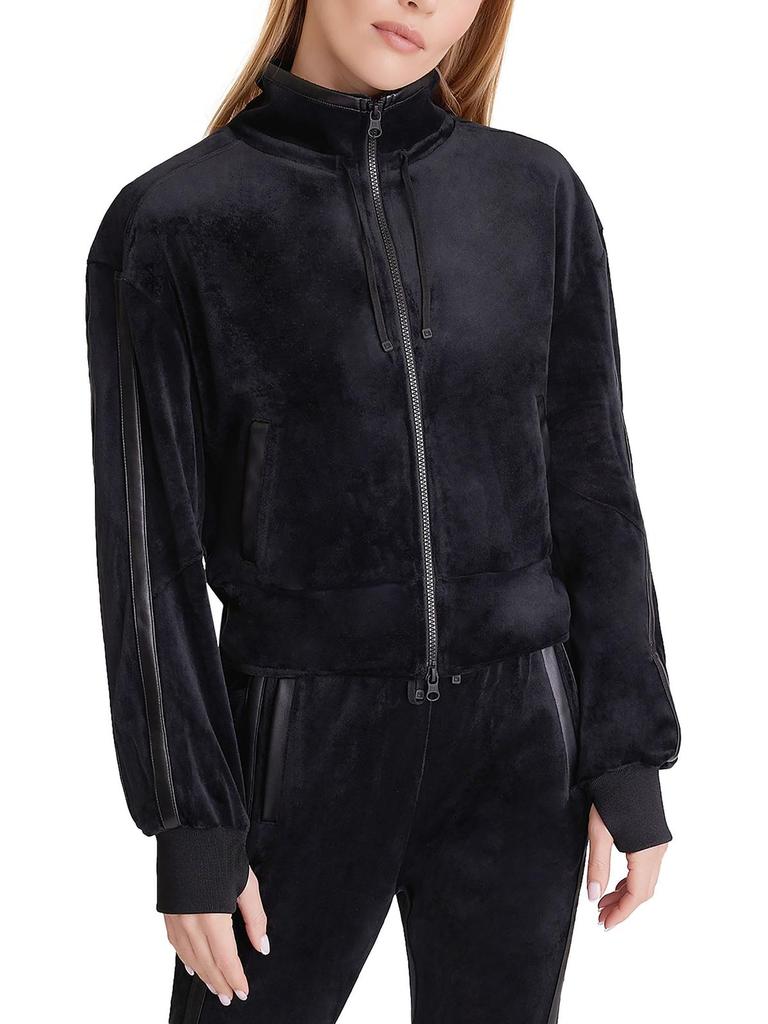 Blanc Noir Womens Velour Sporty Soft Shell Jacket