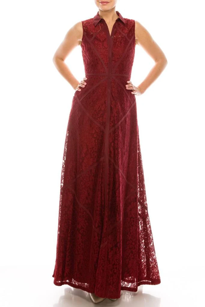 aidan mattox red lace dress NWT Aidan Mattox Strapless Pleated Lace Red Dress