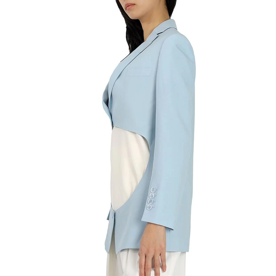 Burberry Ladies Pale Blue Wool Step-through Blazer 3