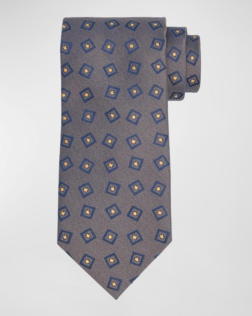 Charvet Men's Square-Print Silk Tie