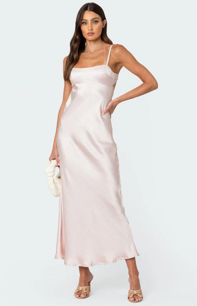 Edikted Vienna Open Back Satin Maxi Dress 5