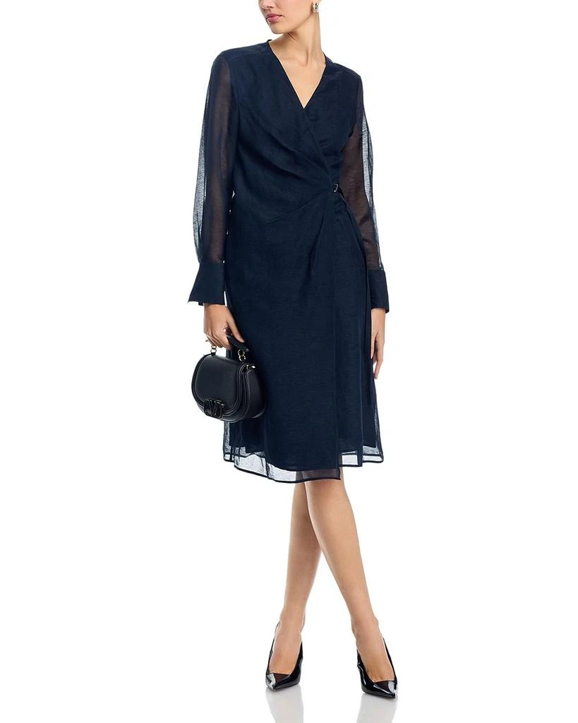 Hugo Boss Dosala Surplice Long Sleeve Wrap Dress 2